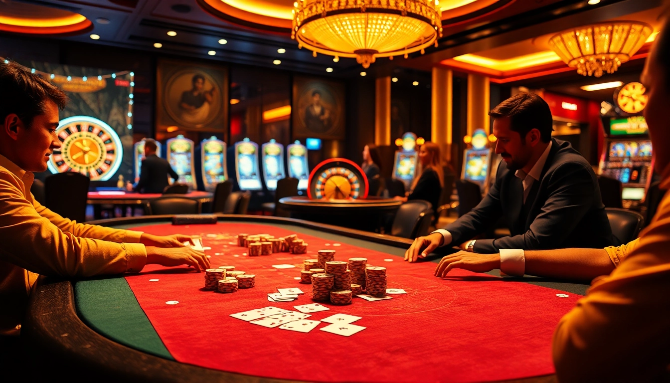 Vivez l'excitation du meilleur casino en ligne avec des joueurs de poker à enjeux élevés et des tables de jeu animées.