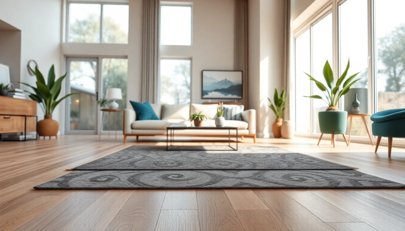 Transform your space with elegant vinyl flooring featured in a modern living room.