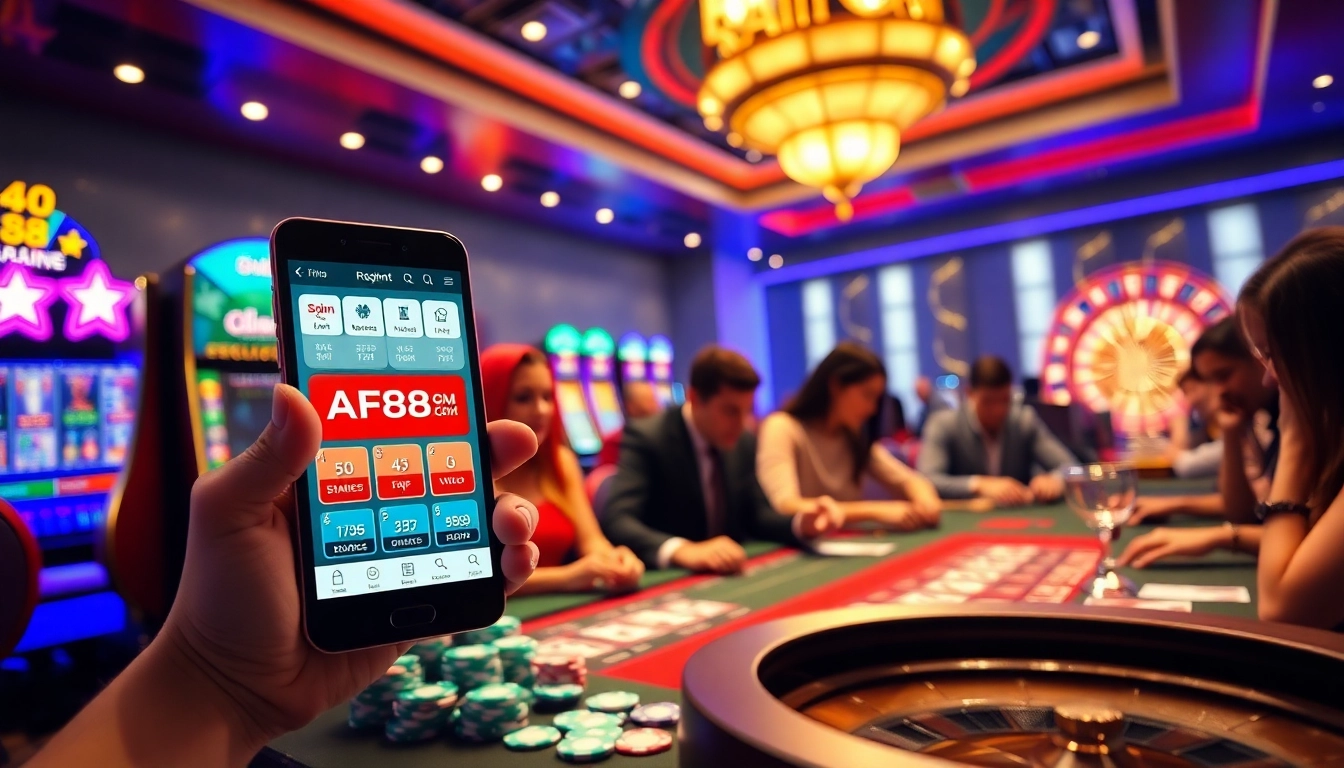 Engage with excitement at AF88.com, where poker chips and slot machines await thrilling gameplay.