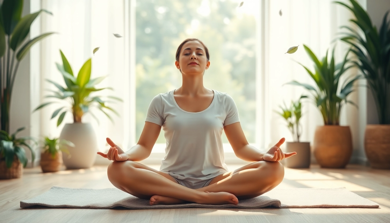Anxiety symptoms serenity depicted in mindfulness practice of a peaceful individual in a sunlit room.