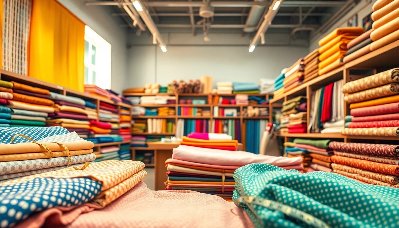Katoen stof kopen in een diverse en kleurrijke textielwinkel met knusse sfeer.